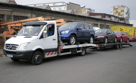 Towing three vehicles